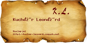 Kuchár Leonárd névjegykártya